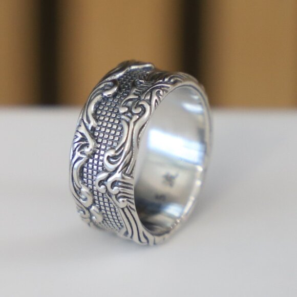 David Yurman Other - David Yurman Men's Sterling Silver 10.5mm Waves Band Ring size 9
